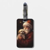 Maltesisch mit Weihnachtsmann Weihnachten Gepäckanhänger (Rückseite vertikal)