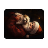 Maltesisch mit Weihnachtsmann Weihnachten Magnet (Horizontal)