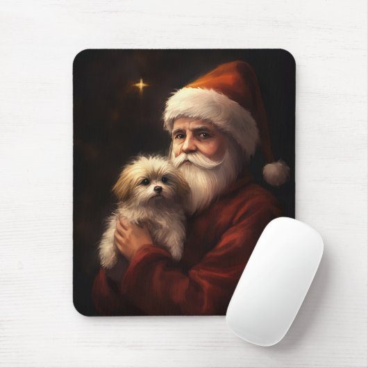 Maltesisch mit Weihnachtsmann Weihnachten Mousepad (Mit Mouse)
