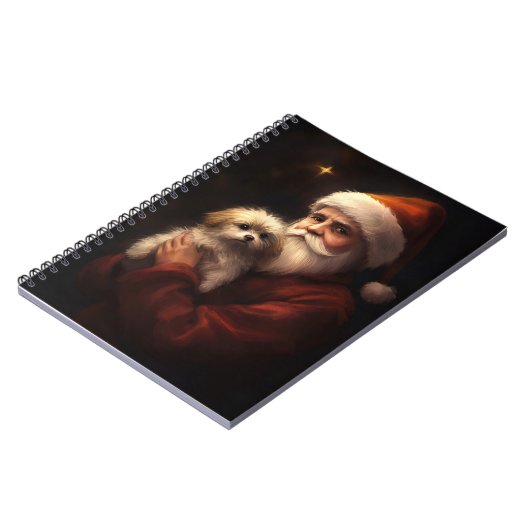 Maltesisch mit Weihnachtsmann Weihnachten Notizblock (Linke Seite)