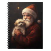 Maltesisch mit Weihnachtsmann Weihnachten Notizblock (Vorderseite)