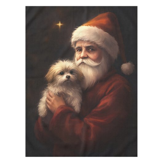 Maltesisch mit Weihnachtsmann Weihnachten Tischdecke (Vorderseite)