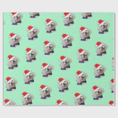 Maltesisch mit Weihnachtsmannmütze Geschenkpapier (Flach)