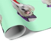 Maltesisch mit Weihnachtsmannmütze Geschenkpapier (Rolleneckpunkt)