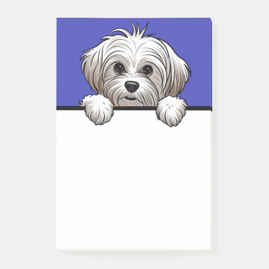 Maltesisch Niedlich Peeking Dog Lover Geschenke Ge Post-it Klebezettel (Vorderseite)