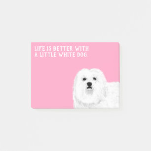 Maltesisch oder Coton de Tulear Little White Hund Post-it Klebezettel