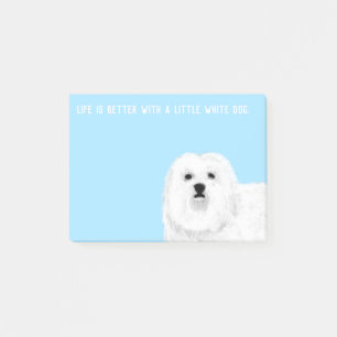 Maltesisch oder Coton de Tulears Little White Hund Post-it Klebezettel