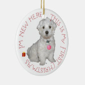 Maltesisch Pup First Christmas Keramik Ornament (Rechts)