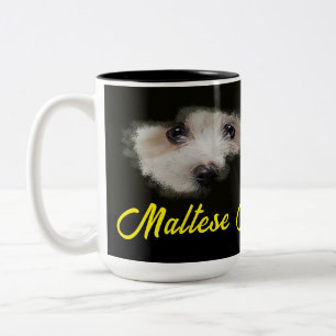 Maltesisch Terrier Eyes Solid Color Zweifarbige Tasse