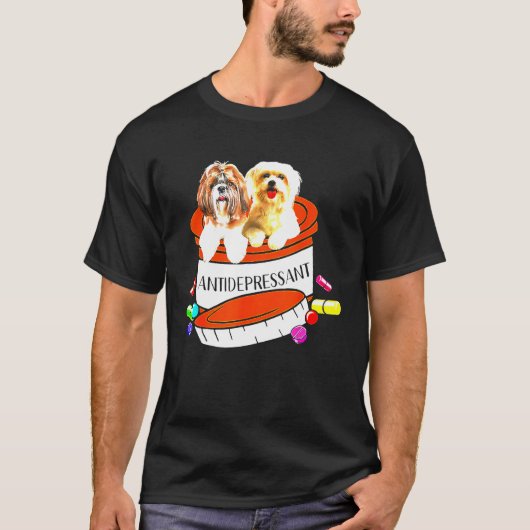 Maltesisch und Shih Tzu Antidepressiv T-Shirt (Vorderseite)