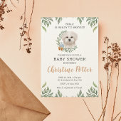Maltesisch White Dog Boy Boho Greenery Baby Shower Einladung