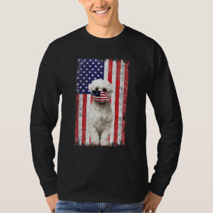 Maltesische amerikanische Flagge Hund trägt Gesich T-Shirt