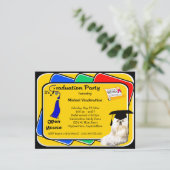 Maltesische blaue Abschluss-Party Einladung (Stehend Vorderseite)