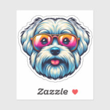 Maltesische Bow-Krawatte Vinyl Sticker