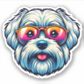 Maltesische Bow-Krawatte Vinyl Sticker (Vorderseite)