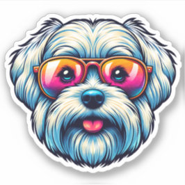 Maltesische Bow-Krawatte Vinyl Sticker