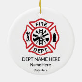 Maltesische Feuerwehr Keramik Ornament (Hinten)