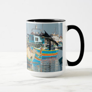 Maltesische Fischerboote Marsaxlokk in Malta Tasse