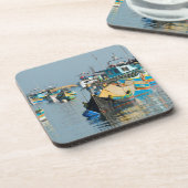 Maltesische Fischerboote | Marsaxlokk in Malta Untersetzer (Linke Seite)