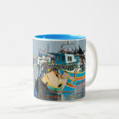 Maltesische Fischerboote | Marsaxlokk in Malta Zweifarbige Tasse (VorderseiteRechts)