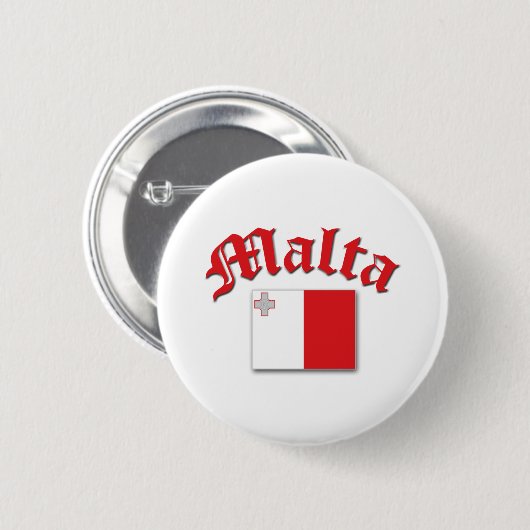 Maltesische Flagge Button (Vorne & Hinten)