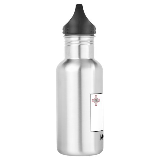 maltesische Flagge Edelstahlflasche (Links)