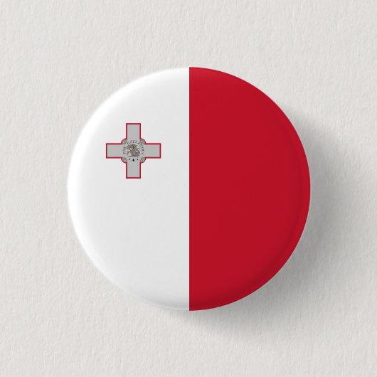 maltesische Flagge, Flagge Maltas Button (Vorderseite)