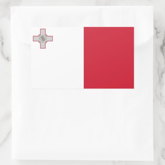 maltesische Flagge, Flagge Maltas Rechteckiger Aufkleber (Tasche)