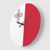 maltesische Flagge Große Wanduhr (Winkel)