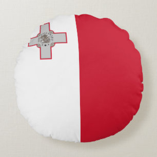 maltesische Flagge Rundes Kissen