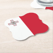 maltesische Flagge Untersetzer (angewinkelt)