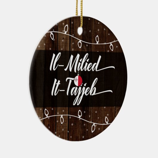 Maltesische frohe Weihnachten IL-Milied es-Tajjeb Keramik Ornament (Rechts)