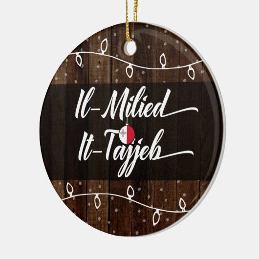 Maltesische frohe Weihnachten IL-Milied es-Tajjeb Keramik Ornament (Links)