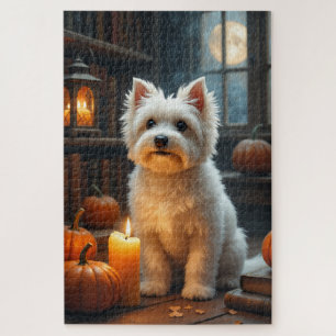 Maltesische gotische Bibliothek Halloween-Porträtk Puzzle