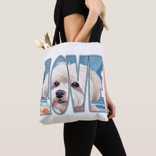 Maltesische Hunde-Liebe Tasche (Von Nahem)