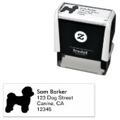 Maltesische Hunde Silhouette Rücksendeadresse Permastempel (Beispiel)