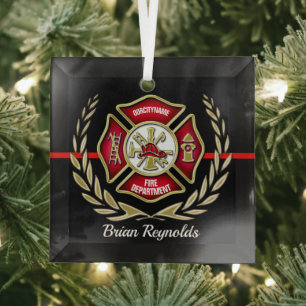 Maltesische Kreuzfeuerwehr-Ornament Ornament Aus Glas
