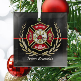 Maltesische Kreuzfeuerwehr-Ornament Ornament Aus Glas