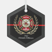 Maltesische Kreuzfeuerwehr-Ornament Ornament Aus Glas (Vorderseite)