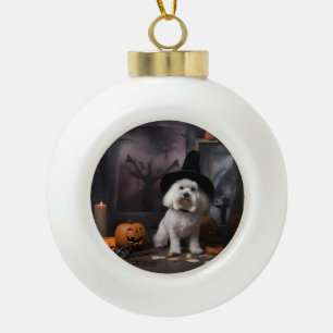 Maltesische Kürbisse Halloween Gruselig Keramik Kugel-Ornament