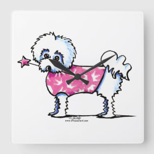 Maltesische Lil Prinzessin Quadratische Wanduhr