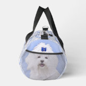 Maltesische Malerei Blue Bow Niedlich Original Hun Duffle Bag (Rechts)
