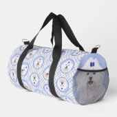 Maltesische Malerei Blue Bow Niedlich Original Hun Duffle Bag (Rechte Ecke)