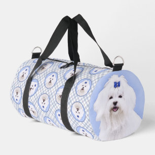 Maltesische Malerei Blue Bow Niedlich Original Hun Duffle Bag