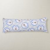 Maltesische Malerei Blue Bow Niedlich Original Hun Seitenschläferkissen (Rückseite)