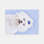 Maltesische Malerei - Niedliche Hundekunst Fleecedecke (Vorderseite (Horizontal))