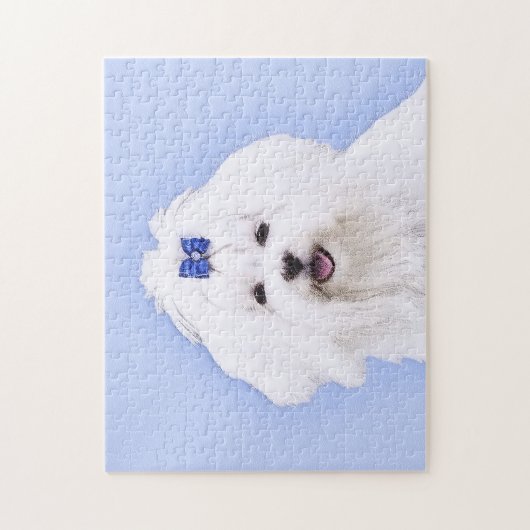 Maltesische Malerei - Niedliche Hundekunst Puzzle (Vertikal)