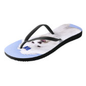 Maltesische Malerei - Niedliche Originalkunst des Badesandalen (Schrägansicht)