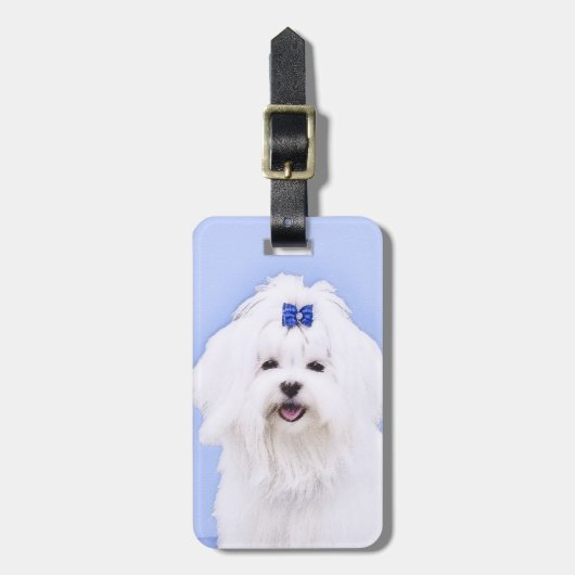 Maltesische Malerei - Niedliche Originalkunst des  Gepäckanhänger (Vorderseite vertikal)