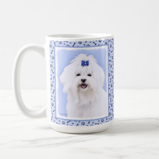 Maltesische Malerei - Niedliche Originalkunst des Kaffeetasse (Links)
